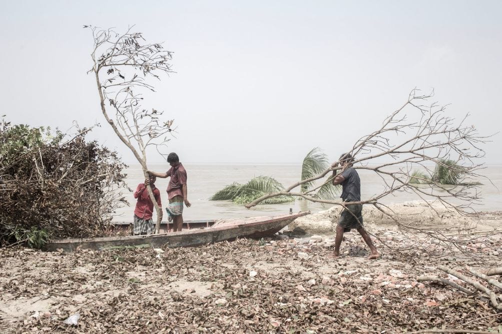 Area affected by mass deforestation as people fled the advancing river.